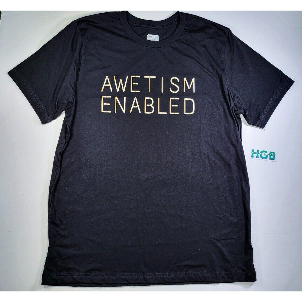 AWETISM ENABLED T-Shirt Men's Unisex Autism Support Awareness Black AWE3001-001